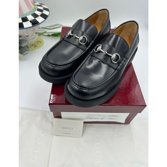 Men\'s Gucci horse bit leather loafers size 10.5 fits 11 US made in Italy main image 4